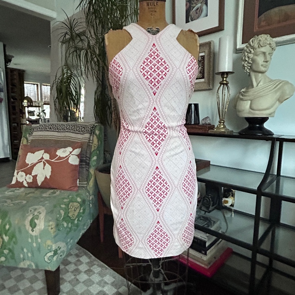 ALBERTO MAKALI Pink Embroidered Dress